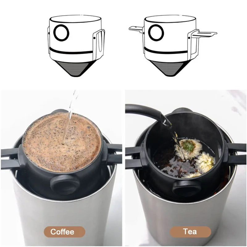 Foldable Stainless Steel Pour Over Coffee Dripper