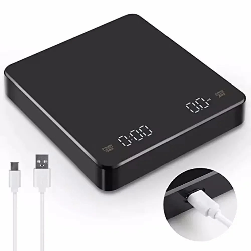 Digital Rechargeable Coffee Scale with Timer & LED Displayy
