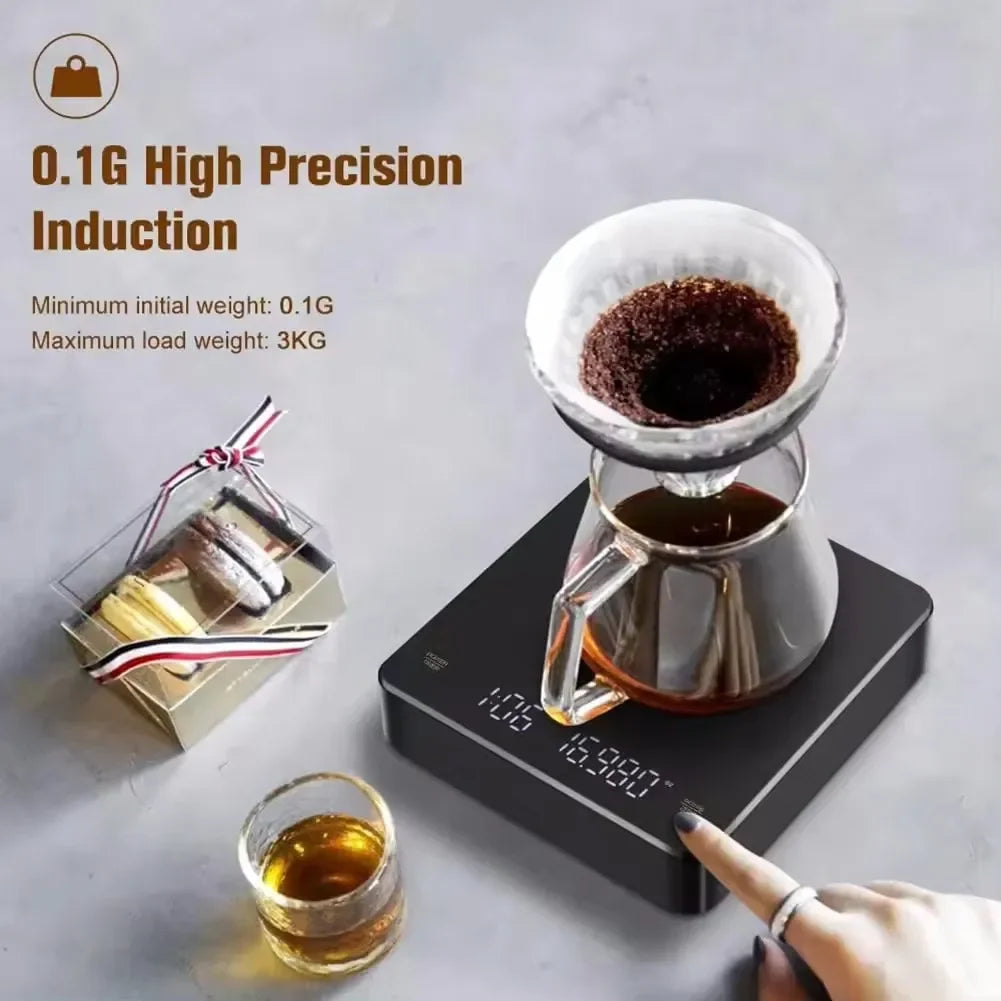 Digital Rechargeable Coffee Scale with Timer & LED Displayy