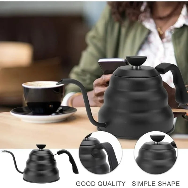 Gooseneck Coffee Kettle – Stainless Steel with Built-In Thermometer