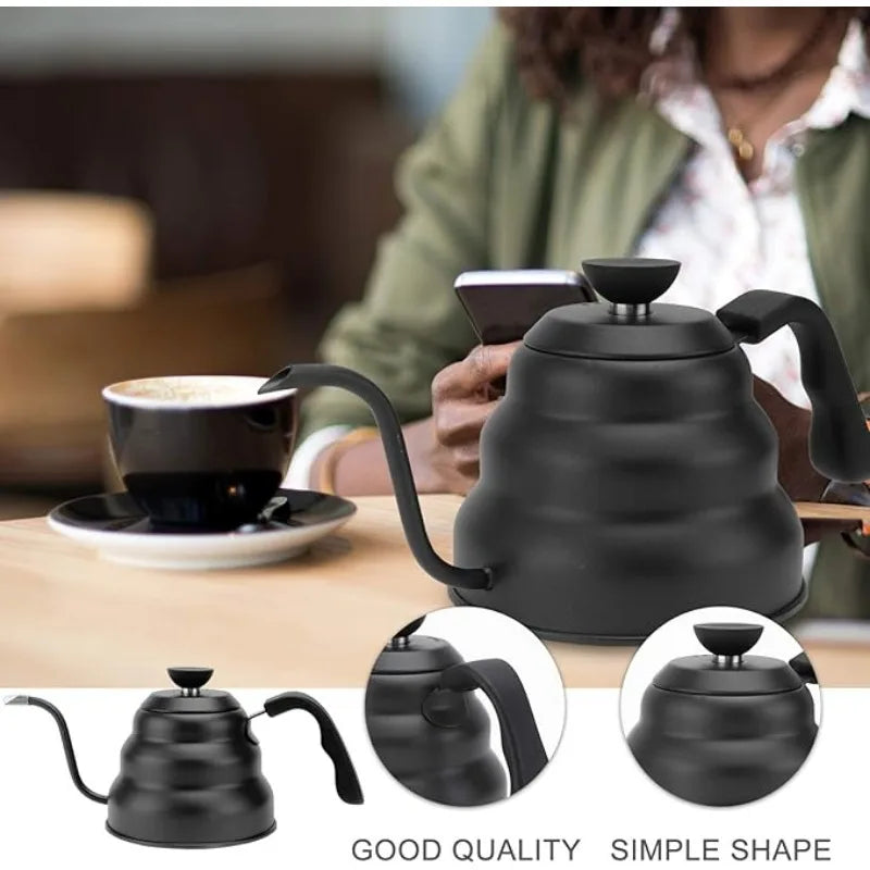 Gooseneck Coffee Kettle – Stainless Steel with Built-In Thermometer