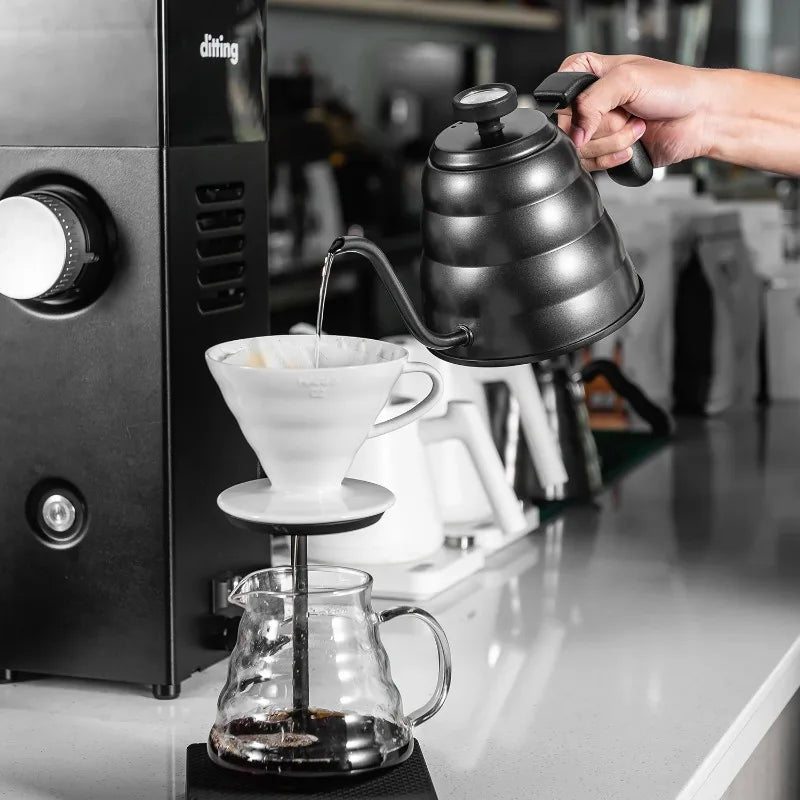 Gooseneck Coffee Kettle – Stainless Steel with Built-In Thermometer