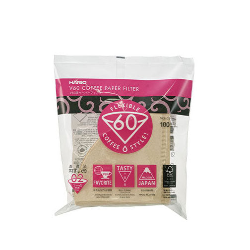 V60 Brown Paper Filters, Size 02 (100 ct)