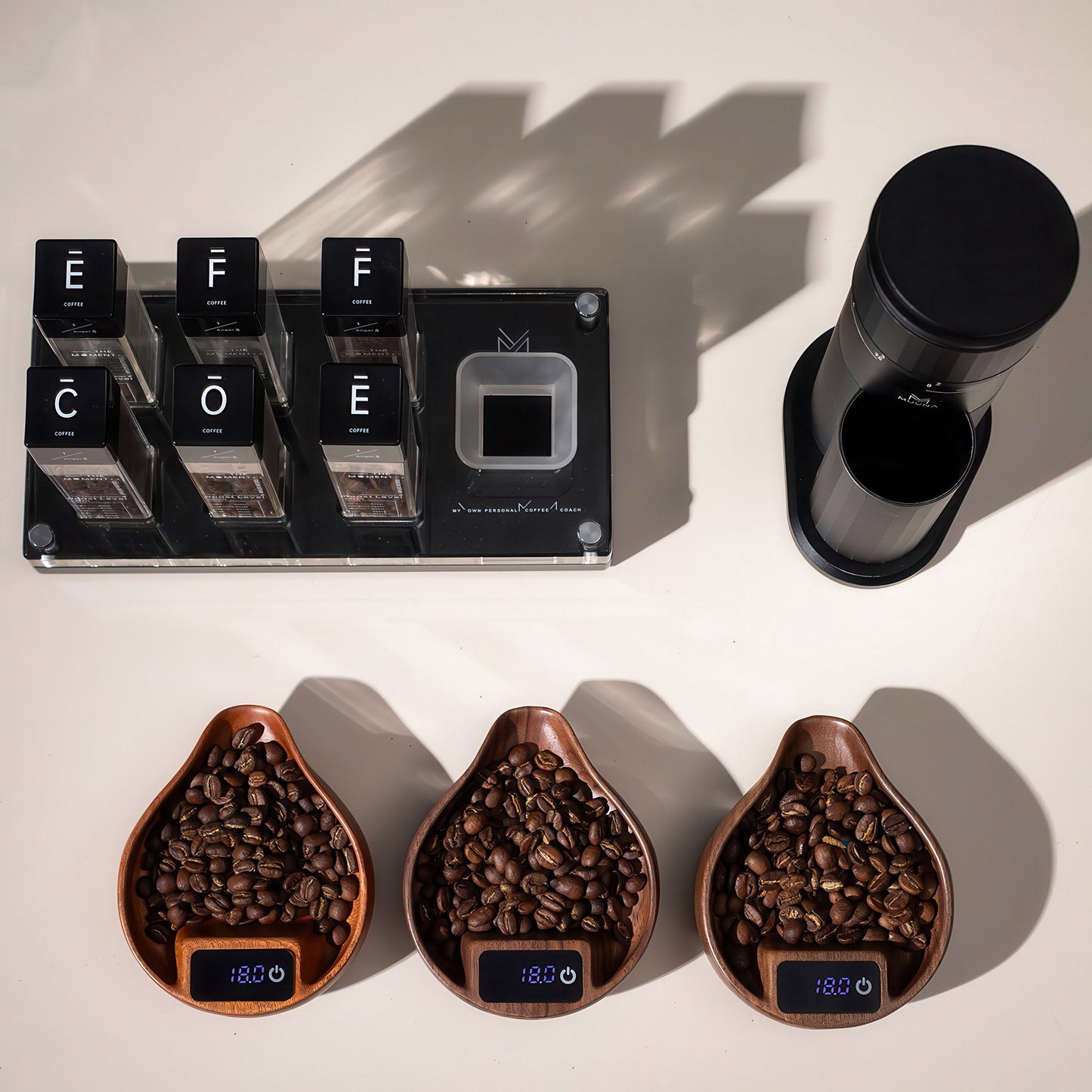 Electronic Walnut Coffee Scale With Leaf Shade