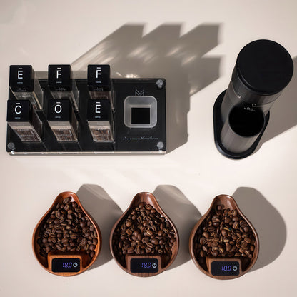 Electronic Walnut Coffee Scale With Leaf Shade