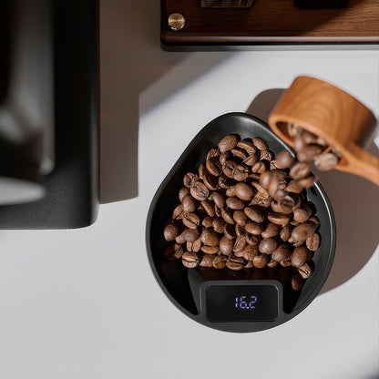 Electronic Walnut Coffee Scale With Leaf Shade