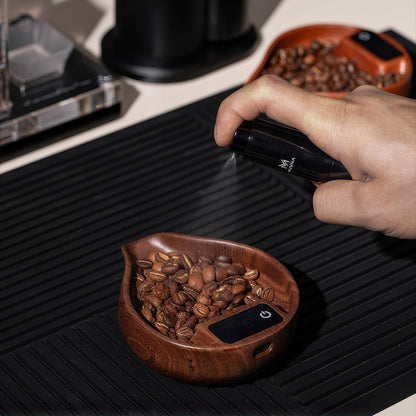 Electronic Walnut Coffee Scale With Leaf Shade