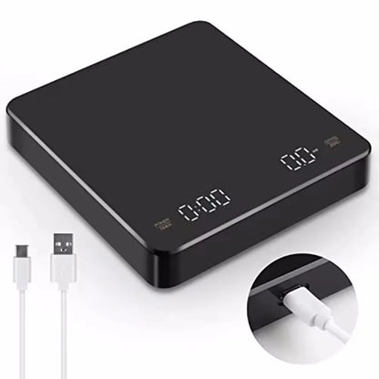 Digital Rechargeable Coffee Scale with Timer & LED Displayy