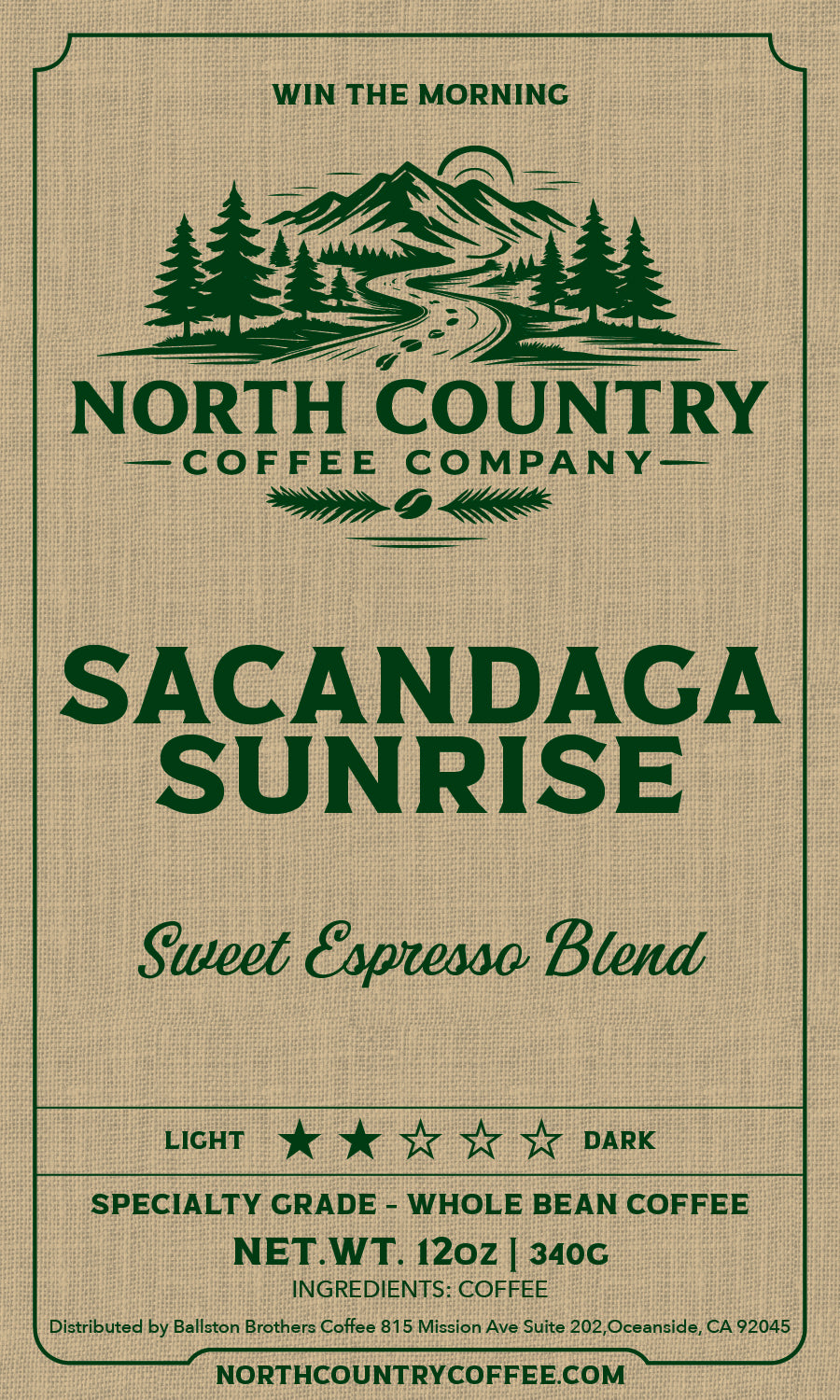 Sacandaga Sunrise – Sweet Espresso Blend