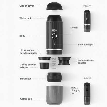 Portable Electric Espresso Coffee Maker